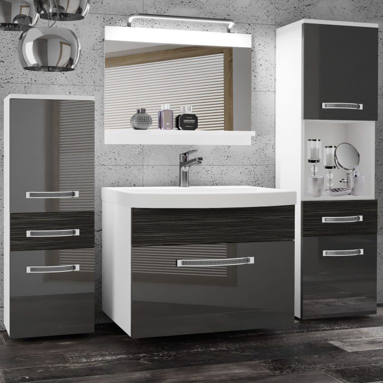 Zestaw mebli łazienkowych Glamour 90 GLA PM 5/0/W/SHK/0/MB/PP