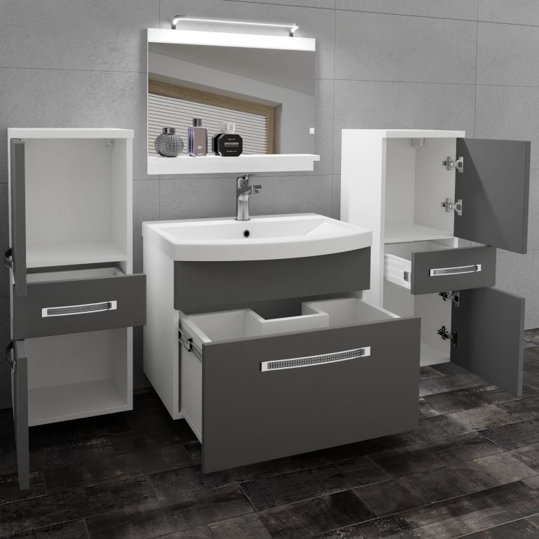 Zestaw mebli łazienkowych Glamour 60 GLA M 4/0/W/SR/0/MB/PP