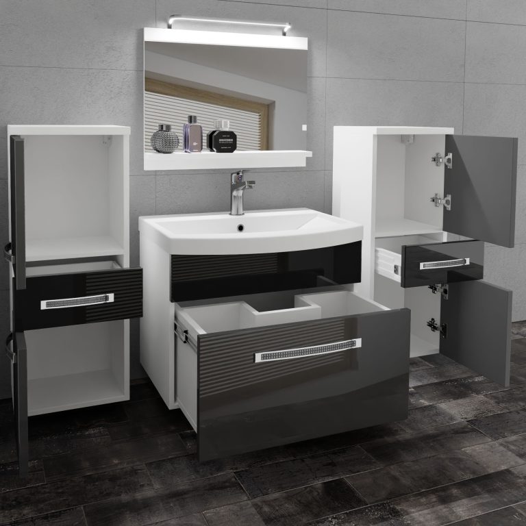 Zestaw mebli łazienkowych Glamour 69 GLA P 4/0/W/SB/0/MB/PP