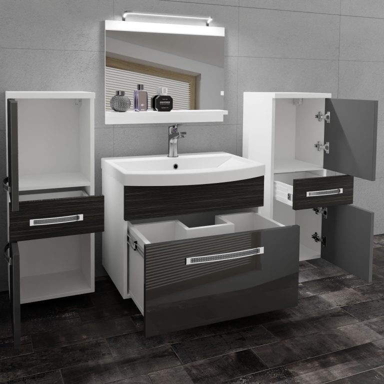 Zestaw mebli łazienkowych Glamour 71 GLA PM 4/0/W/SHK/0/MB/PP