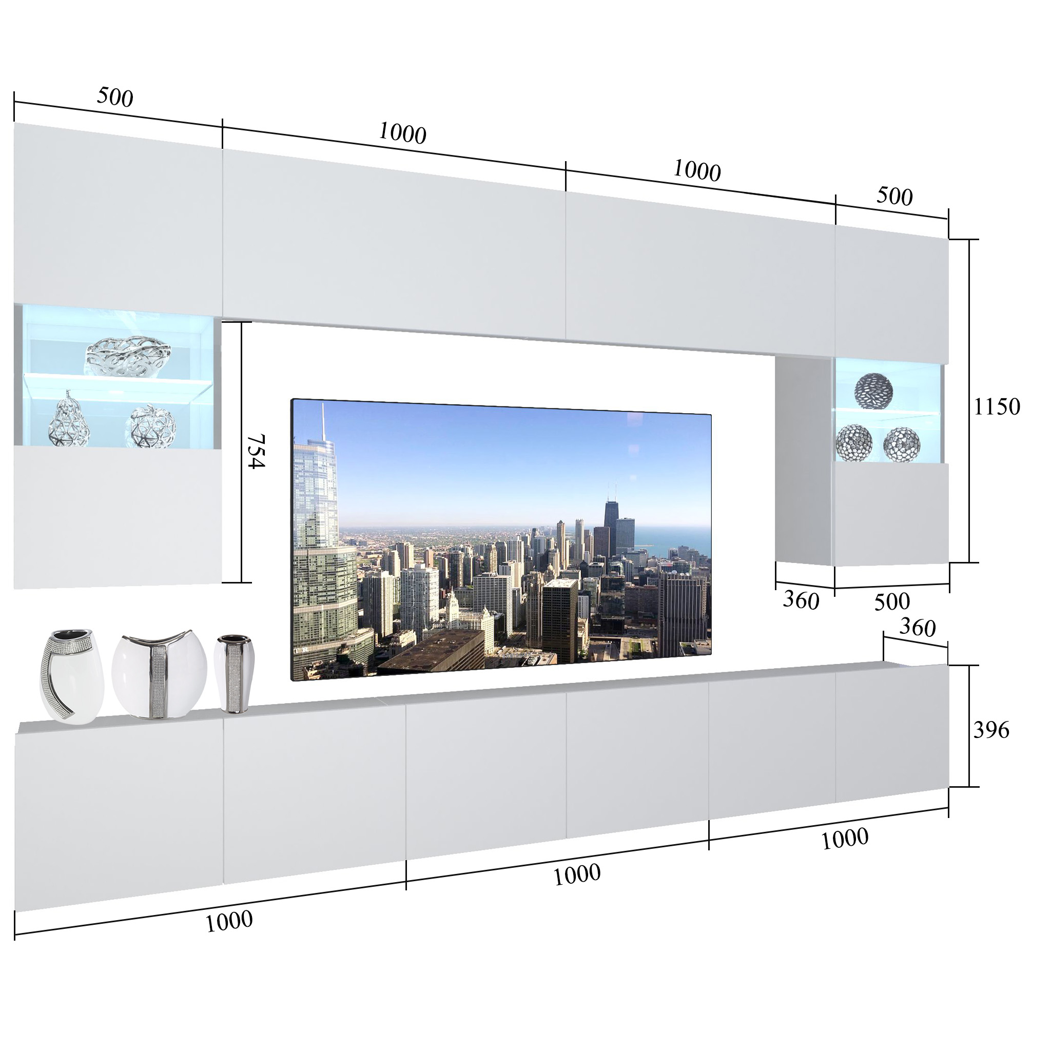Meblościanka Nexum 13 NEX 1/0/W/BDW/0/0/PP