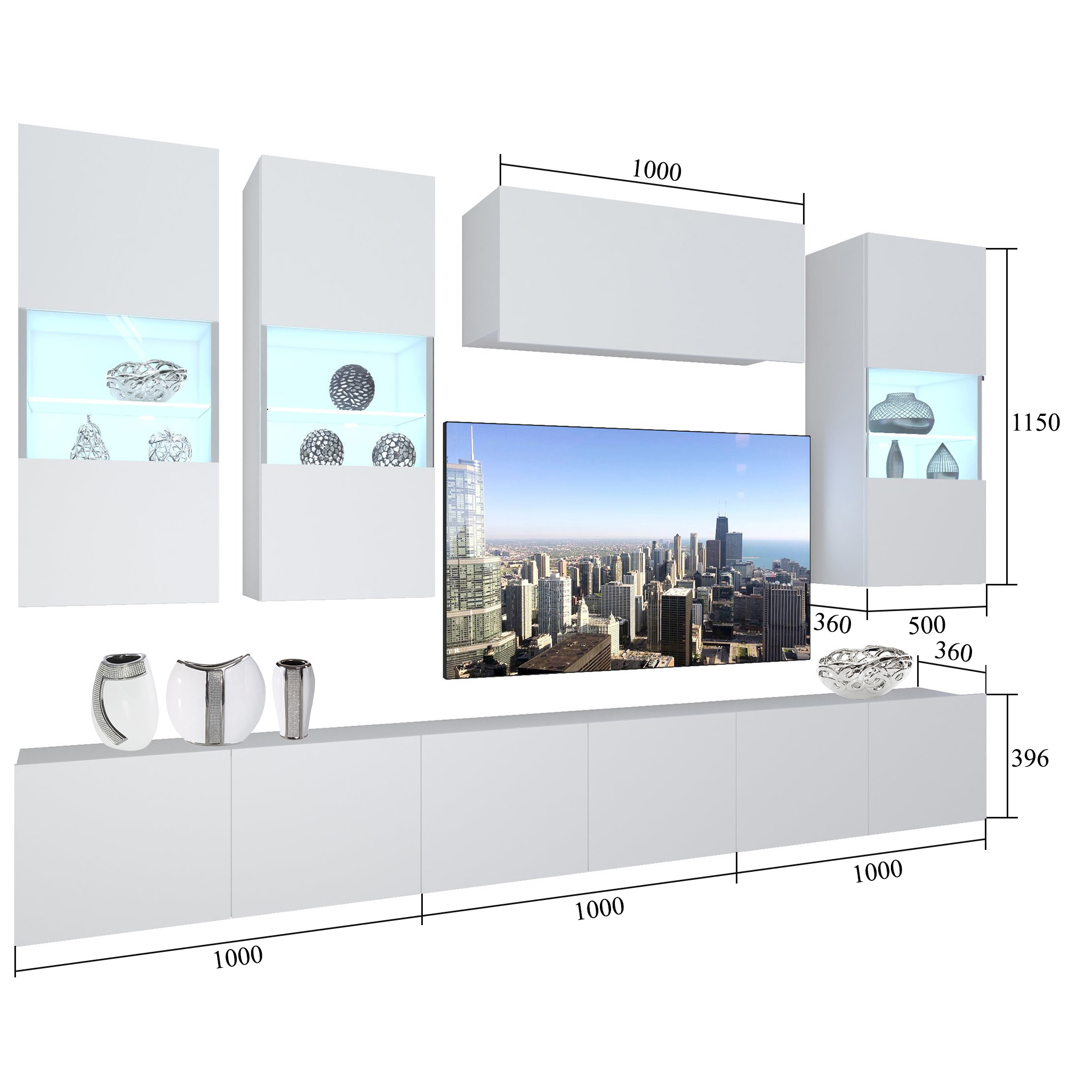 Meblościanka Nexum 76 NEX 5/0/W/WGW1/0/0/PP