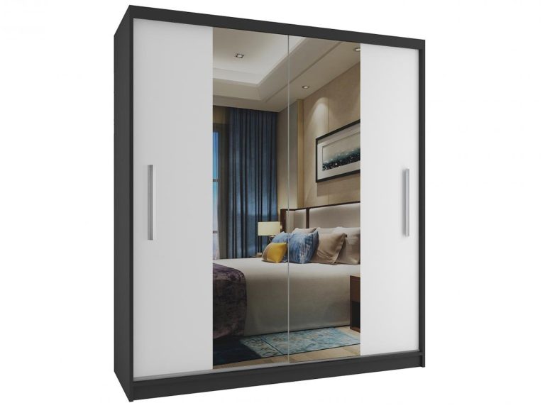 Szafa przesuwna 133 cm z lustrem biała mat Producent ME SZP2/2/B/W/0/AL