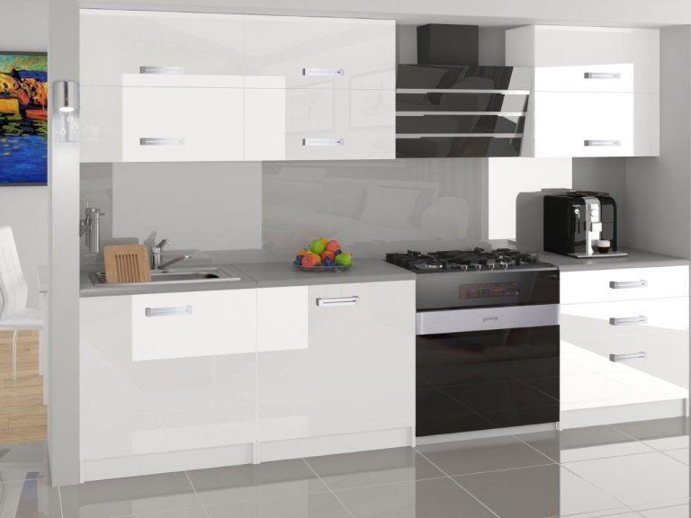 Meble kuchenne 180 cm białe połysk z blatem Producent INF PRIMERA/3/WT/W/0/D