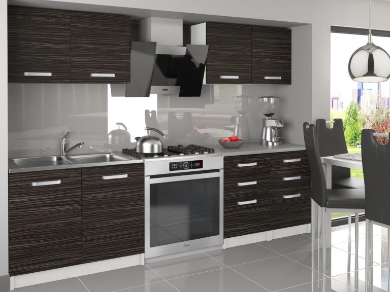 Meble kuchenne 160 cm czarne heban ciemne z blatem Producent TOR KOMPAKTO/2/WT/HK/0/U