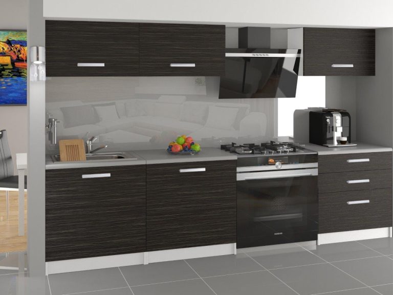 Meble kuchenne 180 cm czarne heban ciemne z blatem Producent TOR LAURENTINO/3/WT/HK/0/T