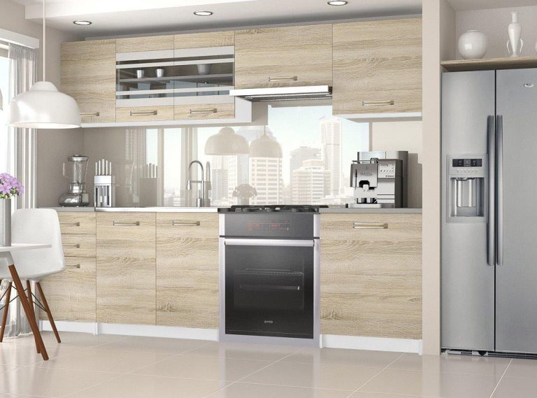 Meble kuchenne 240 cm dębowe dąb wotan dąb sonoma z blatem Producent TOR MARIKA/5/WT/DS/0/F