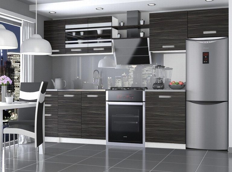 Meble kuchenne 300 cm czarne heban ciemne bez blatu Producent TOR ELLA/4/WT/HK/BB/F