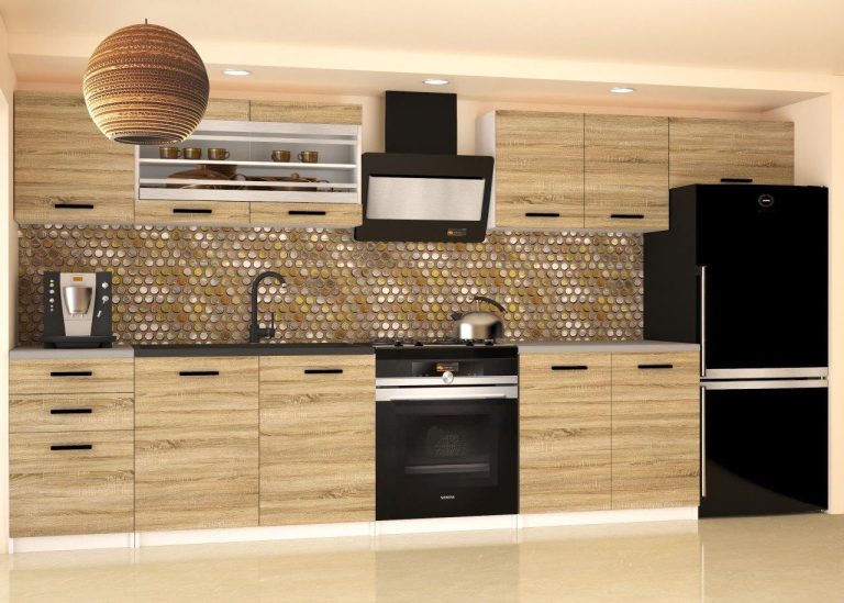 Meble kuchenne 240 cm dębowe dąb wotan dąb sonoma bez blatu Producent TOR ELLA2/3/WT/DS/BB/B1