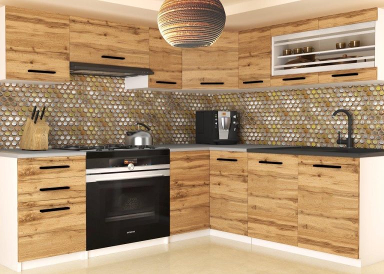 Meble kuchenne 360 cm dębowe dąb wotan dąb sonoma bez blatu Producent TOR LIDIA2/4/WT/DW/BB/B1