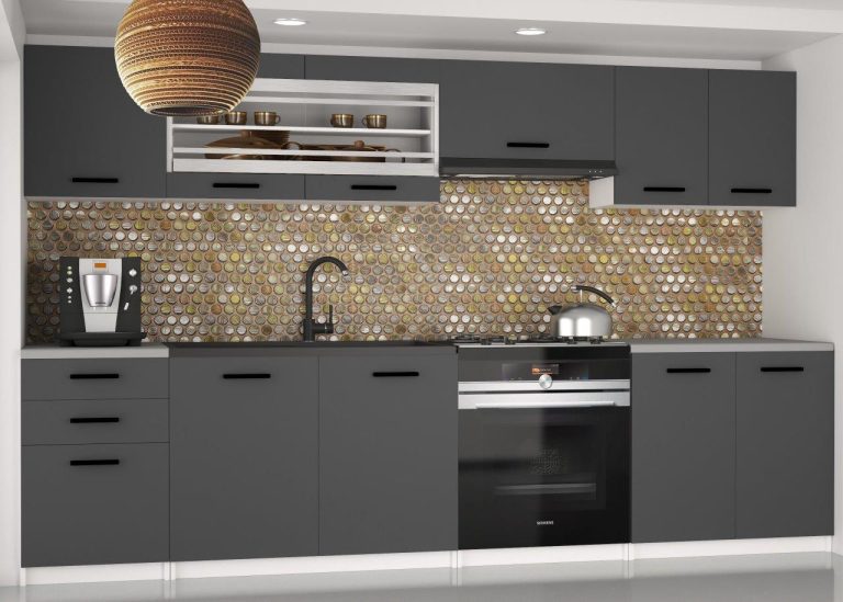 Meble kuchenne 240 cm szare antracyt grafitowe bez blatu Producent TOR MARIKA2/4/WT/SR/BB/B1