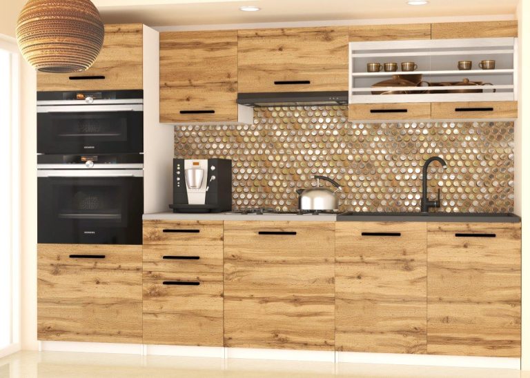 Meble kuchenne 240 cm dębowe dąb wotan dąb sonoma bez blatu Producent TOR PAULA2/4/WT/DW/BB/B1