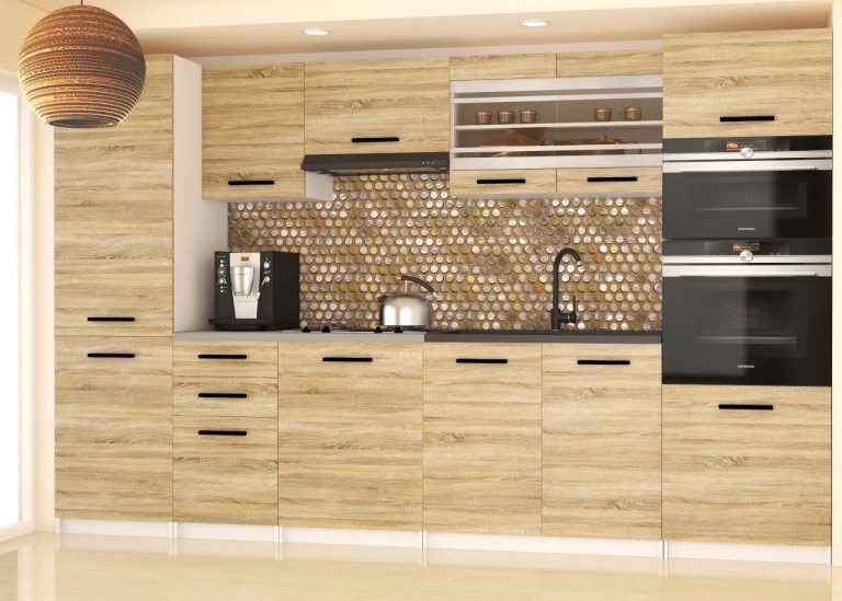 Meble kuchenne 300 cm dębowe dąb wotan dąb sonoma bez blatu Producent TOR SYNTKA2/7/WT/DS/BB/B1