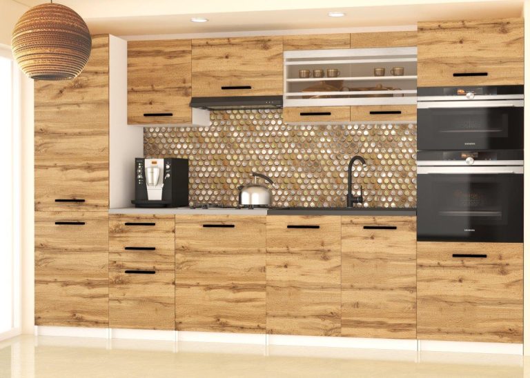 Meble kuchenne 300 cm dębowe dąb wotan dąb sonoma bez blatu Producent TOR SYNTKA2/7/WT/DW/BB/B1