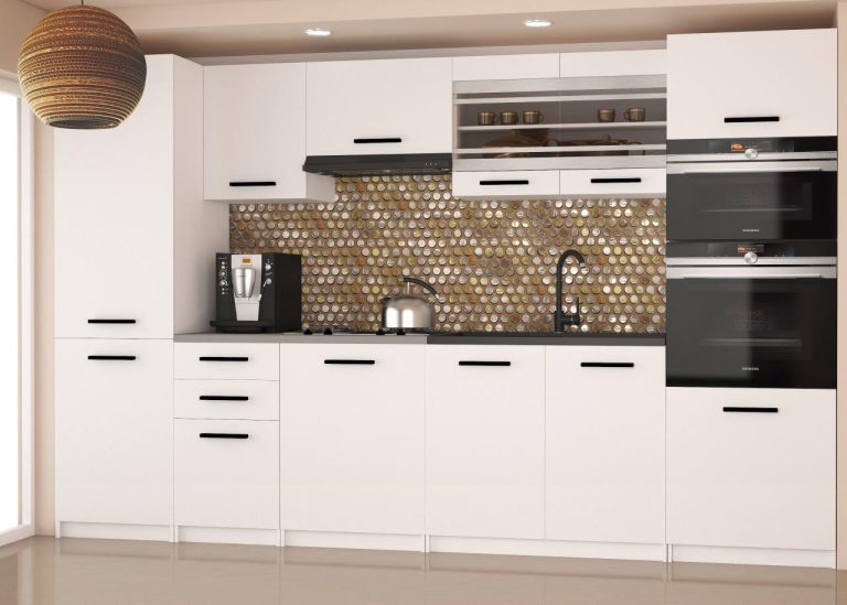 Meble kuchenne 300 cm białe mat bez blatu Producent TOR SYNTKA2/7/WT/WT/BB/B1