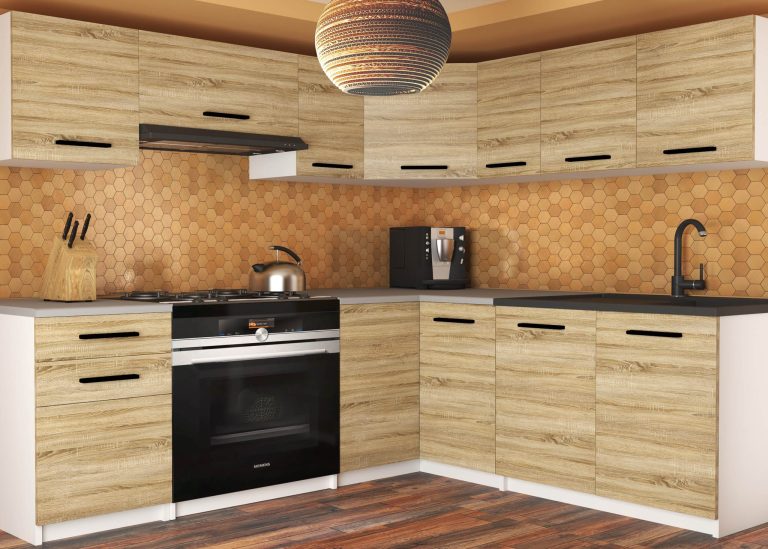 Meble kuchenne 360 cm dębowe dąb wotan dąb sonoma bez blatu Producent TOR LIDIAUNIQA2/3/WT/DS/BB/B1