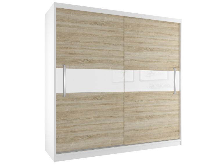 Szafa przesuwna 200 cm dębowa dąb wotan dąb sonoma Producent SI SZP1/2/W/DS/W/UU
