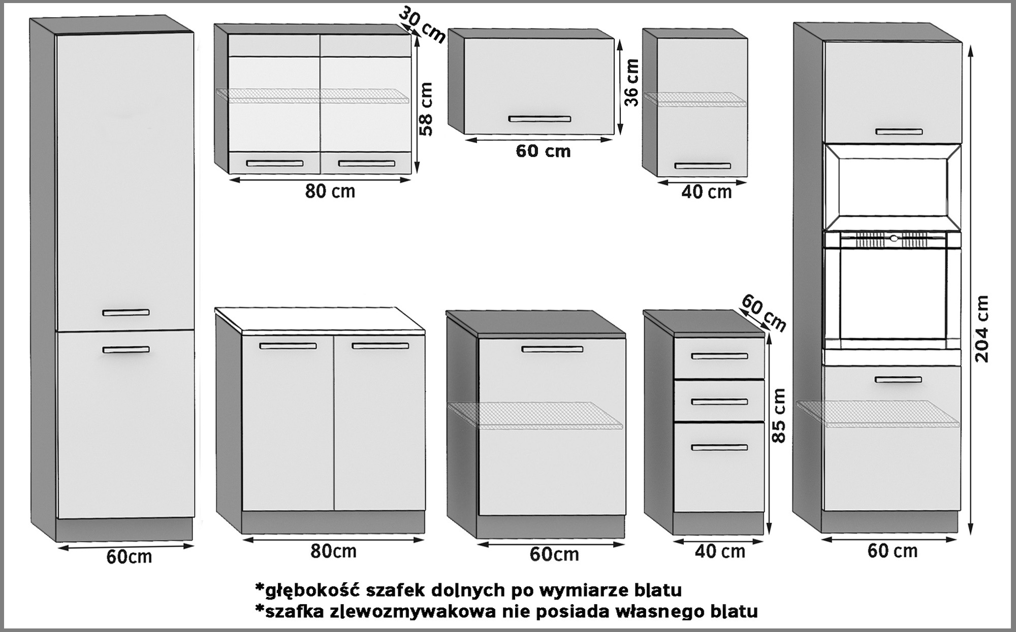 Meble kuchenne 300 cm białe połysk z blatem Producent INF SYNTKA2/5/WT/W/0/B1