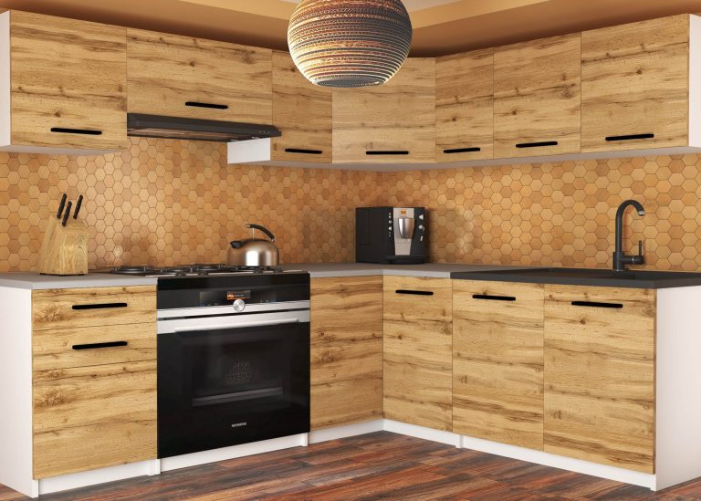 Meble kuchenne 360 cm dębowe dąb wotan dąb sonoma z blatem Producent TOR LIDIAUNIQA2/4/WT/DW/0/B1