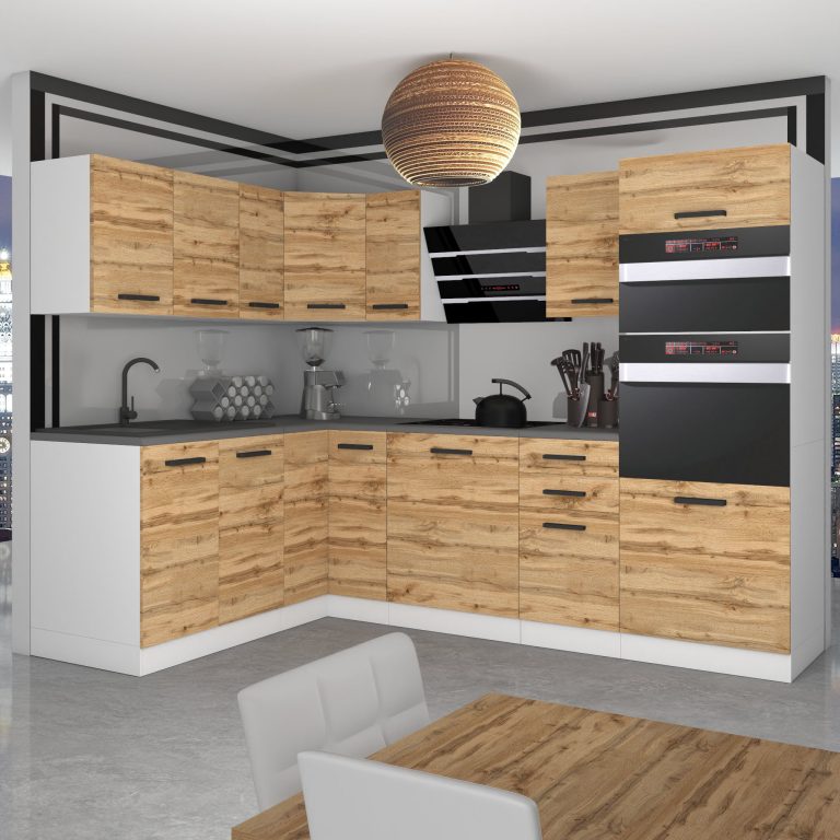 Meble kuchenne Premium Full Version 420 cm dębowe dąb wotan dąb sonoma bez blatu Producent TOR MELANIE/0/WT/DW/0/B1