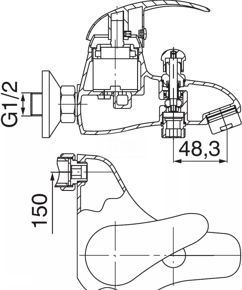 Bateria wannowo-prysznicowa FERRO MILANO 002