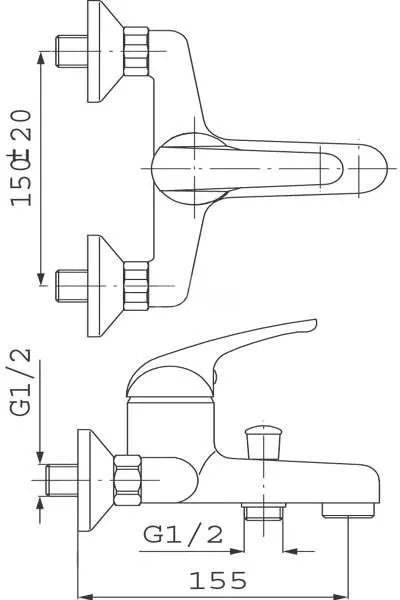 Bateria wannowo-prysznicowa FERRO MILANO 004