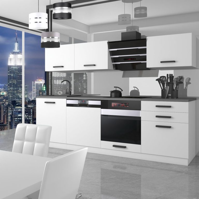 Meble kuchenne Premium Full Version 240 cm białe mat bez blatu Producent TOR LINDA/0/WT/WT/0/B1