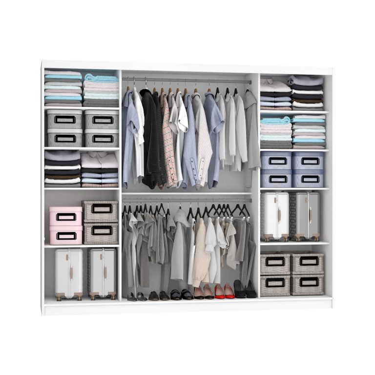 Szafa przesuwna 232 cm z lustrem dębowa dąb wotan dąb sonoma Producent MZ SZP4/2/1B/2DW1L/0/BL