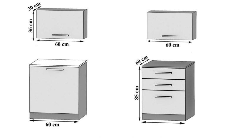 Meble kuchenne 120 cm czarne połysk z blatem Producent INF VULCANO/3/WT/B/0/D