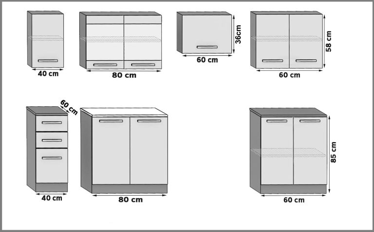 Meble kuchenne 240 cm szare antracyt grafitowe z blatem Producent TOR MARIKA2/5/WT/SR/0/B1