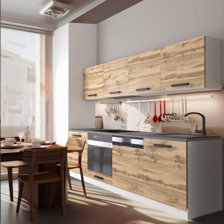 Meble kuchenne Premium Full Version 240 cm dębowe dąb wotan dąb sonoma z blatem Producent TOR ALICE/0/WT/DW/B/B1