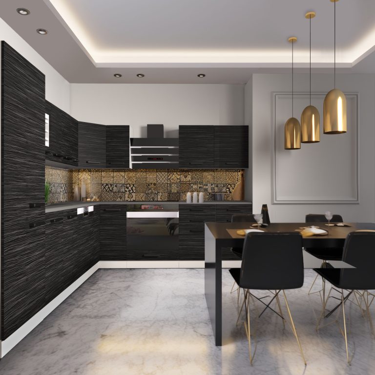 Meble kuchenne Premium Full Version 520 cm czarne heban ciemne z blatem Producent TOR JULIE/0/WT/HK/B/B1