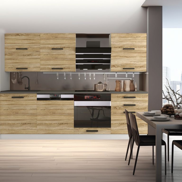 Meble kuchenne Premium Full Version 240 cm dębowe dąb wotan dąb sonoma z blatem Producent TOR MADISON/0/WT/DS/B/B1