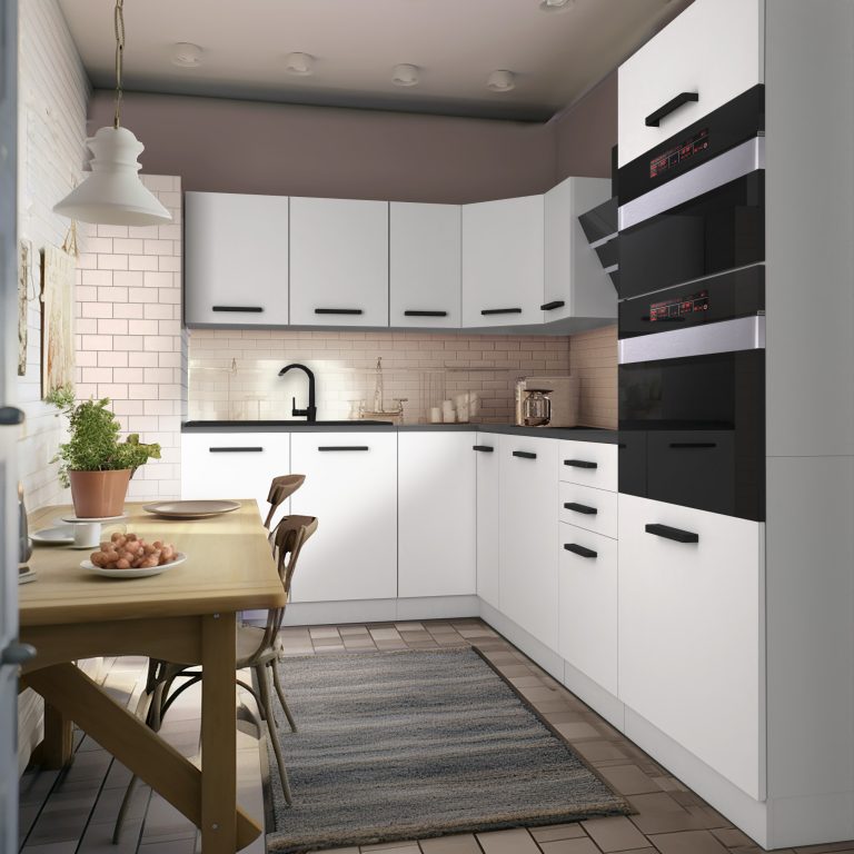 Meble kuchenne Premium Full Version 420 cm białe mat z blatem Producent TOR MELANIE/0/WT/WT/B/B1