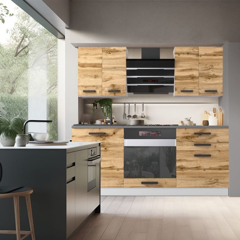 Meble kuchenne Premium Full Version 180 cm dębowe dąb wotan dąb sonoma z blatem Producent TOR MARY/0/WT/DW/B/B1