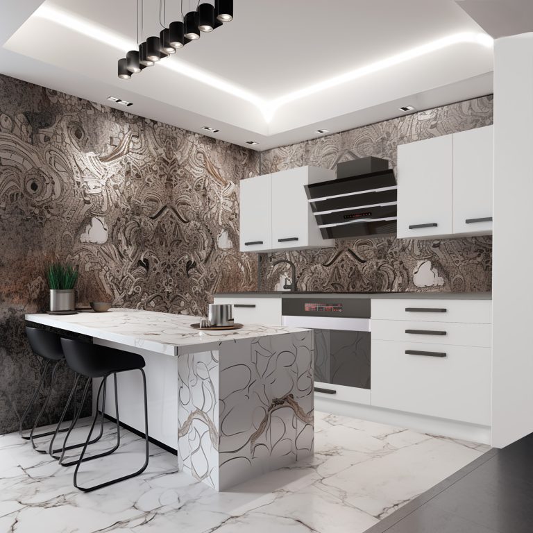 Meble kuchenne Premium Full Version 180 cm białe mat z blatem Producent TOR MARY/0/WT/WT/B/B1