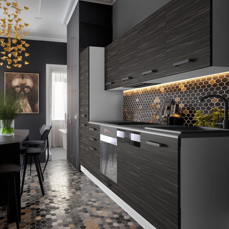 Meble kuchenne Premium Full Version 300 cm czarne heban ciemne z blatem Producent TOR ROSE/0/WT/HK/B/B1