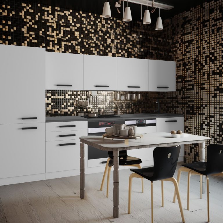 Meble kuchenne Premium Full Version 300 cm białe mat z blatem Producent TOR ROSE/0/WT/WT/B/B1