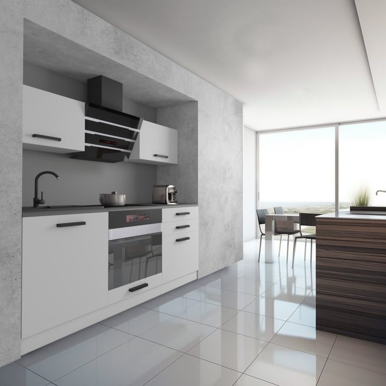 Meble kuchenne Premium Full Version 180 cm białe mat z blatem Producent TOR SOPHIA/0/WT/WT/B/B1