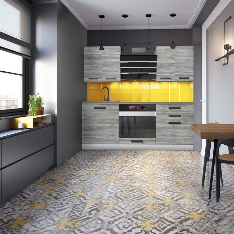 Meble kuchenne Premium Full Version 180 cm szare antracyt grafitowe z blatem Producent TOR EMILY/0/WT/GW/B/B1