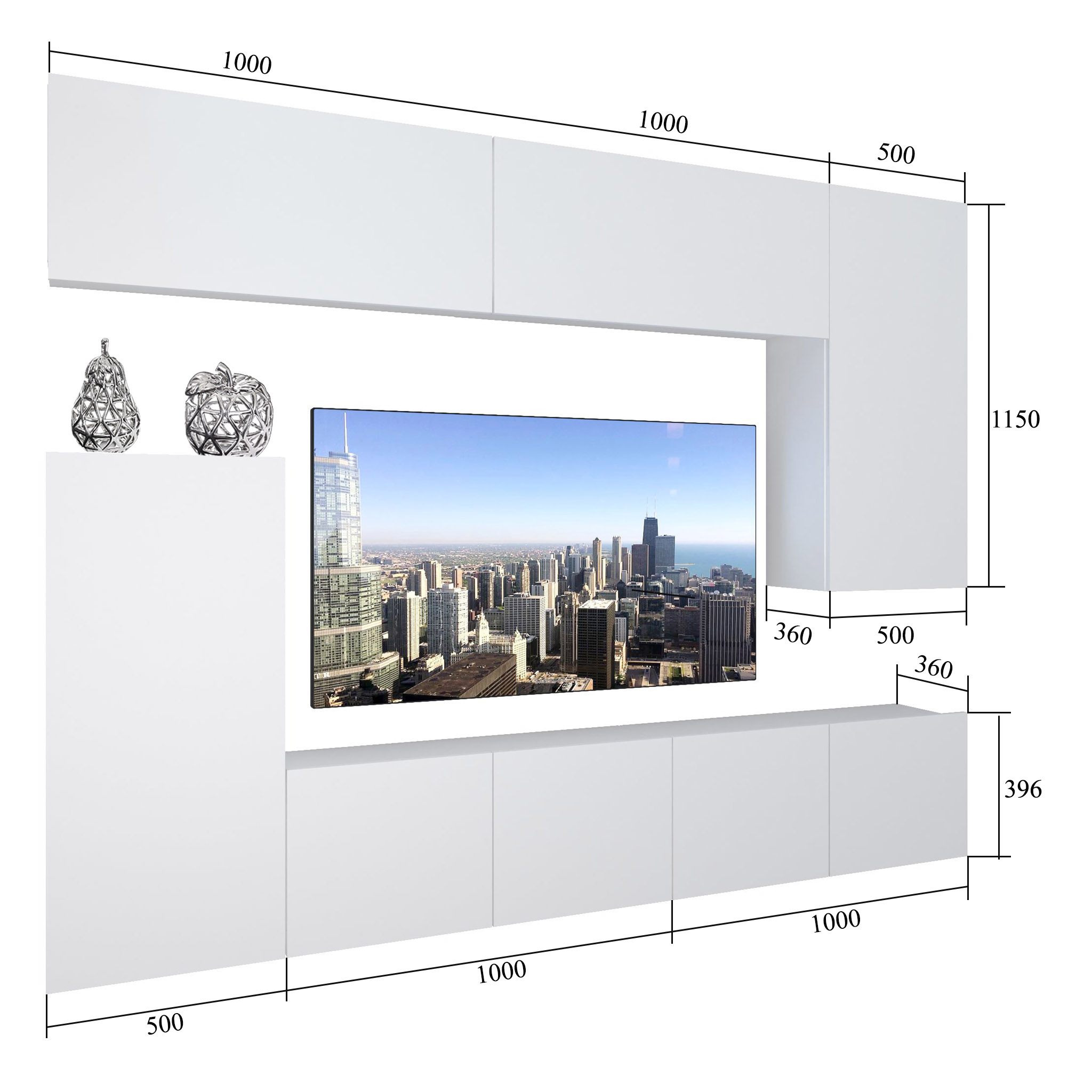 Meblościanka Nexum 124 NEX 8/0/W/DWWWDW/0/0/PP