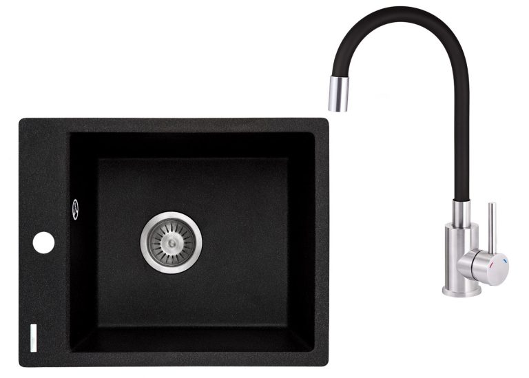 Zestaw PROMOCYJNY zlew + bateria z giętą wylewką ZRC 2103 / BOC B720