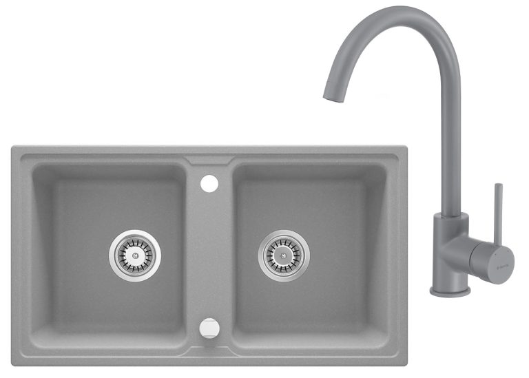 Zestaw PROMOCYJNY zlew + bateria ZQZ S203 / BEU S62M