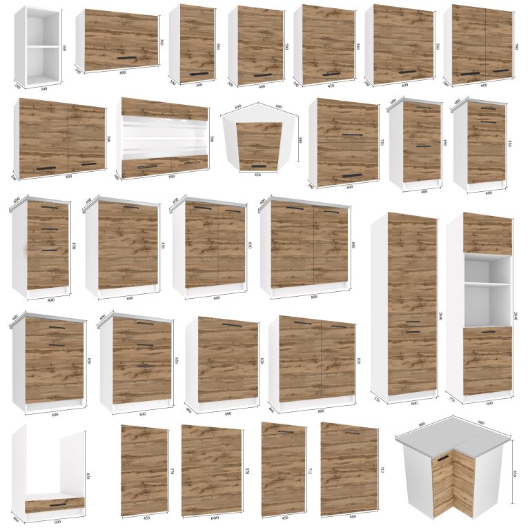Szafka kuchenna dolna 80cm dąb wotan TOR SDZ80/0/WT/DW/0/B1