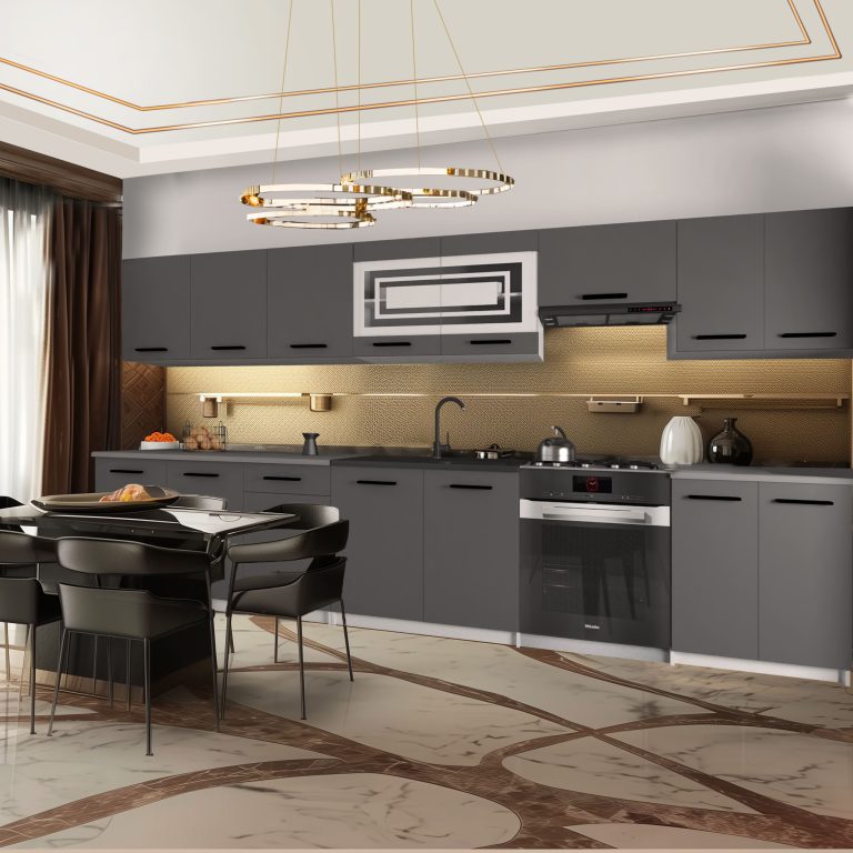 Meble kuchenne 320 cm szare antracyt grafitowe bez blatu Producent TOR JULIA/3/WT/SR/BB/B1
