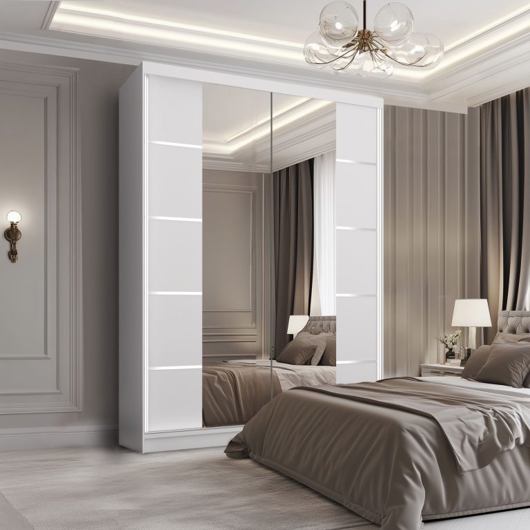 Szafa przesuwna SERENITY 133 cm biała mat Producent ME SERENITY SZP6/0/W/W/0/HIAL