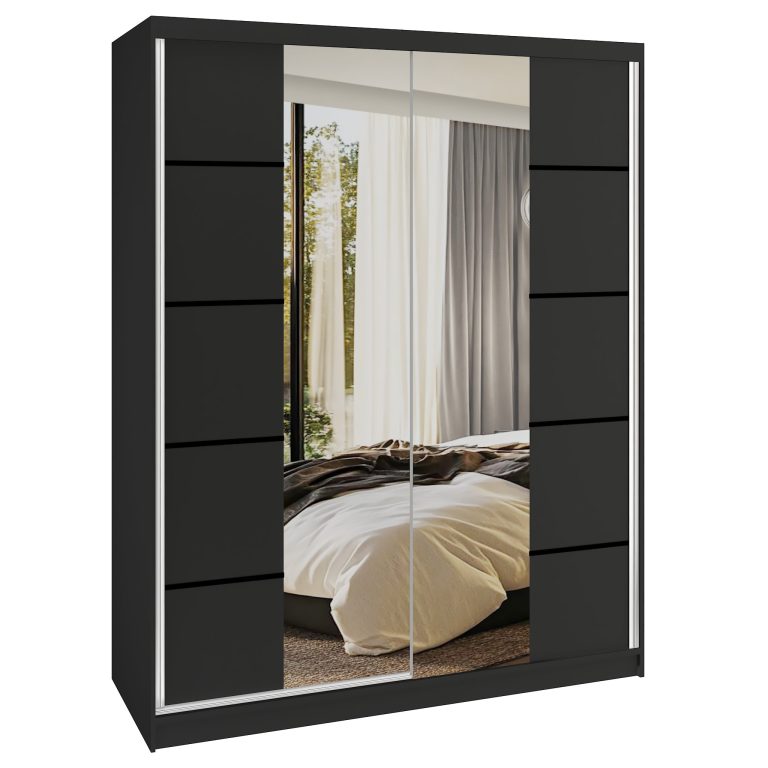 Szafa przesuwna SERENITY 133 cm czarna mat Producent ME SERENITY SZP6/0/B/B/0/HIAL