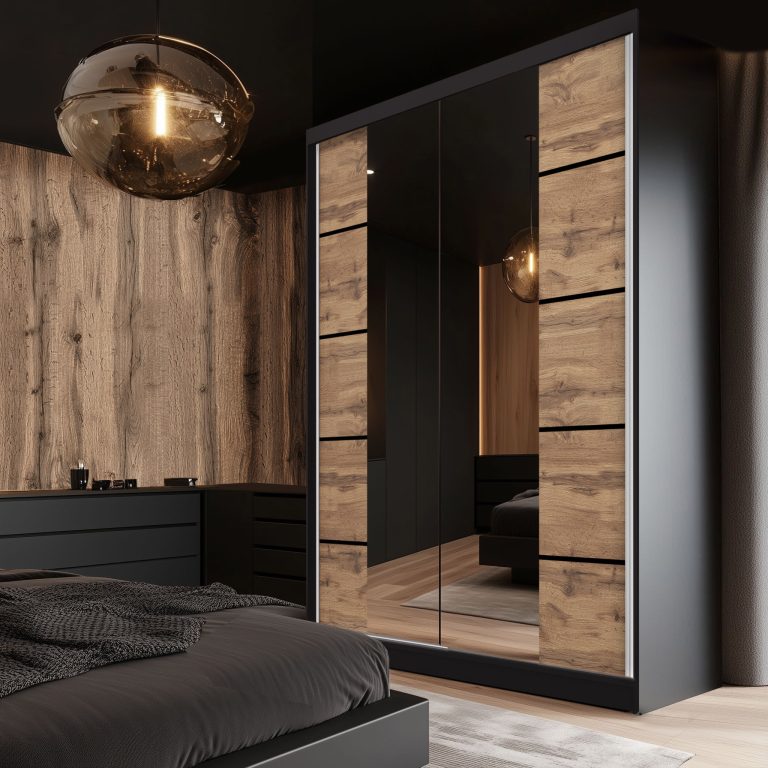 Szafa przesuwna SERENITY 133 cm dąb wotan mat Producent ME SERENITY SZP6/0/B/DW/0/HIAL