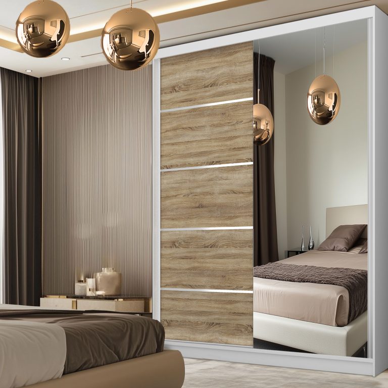 Szafa przesuwna SERENITY 133 cm dąb sonoma mat Producent MBP SERENITY SZP6/0/W/DS/0/HIAL