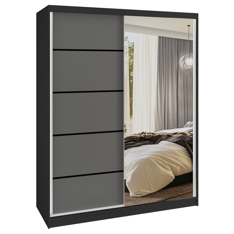 Szafa przesuwna SERENITY 133 cm szara mat Producent MBP SERENITY SZP6/0/B/SR/0/HIAL